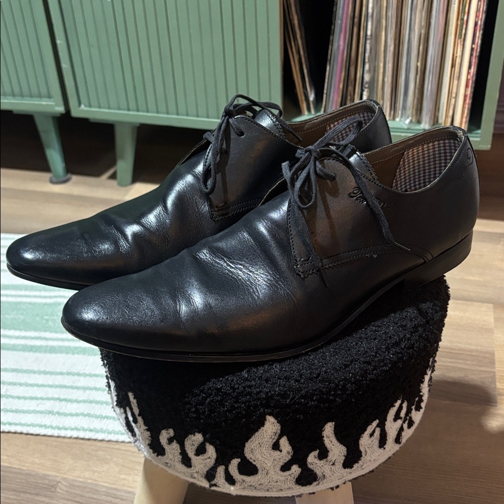 Ted Baker Men’s Black Haked4 Lace Up Leather Dress Shoes